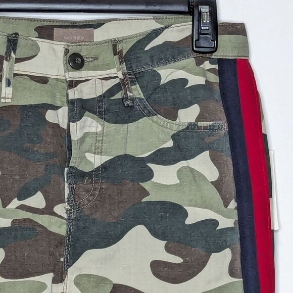 Mother Denim The Vagabond Mini Skirt Double Time Camo Side Stripe Size 25 - Picture 2 of 6